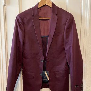 River Island Dark Red Skinny Fit Blazer